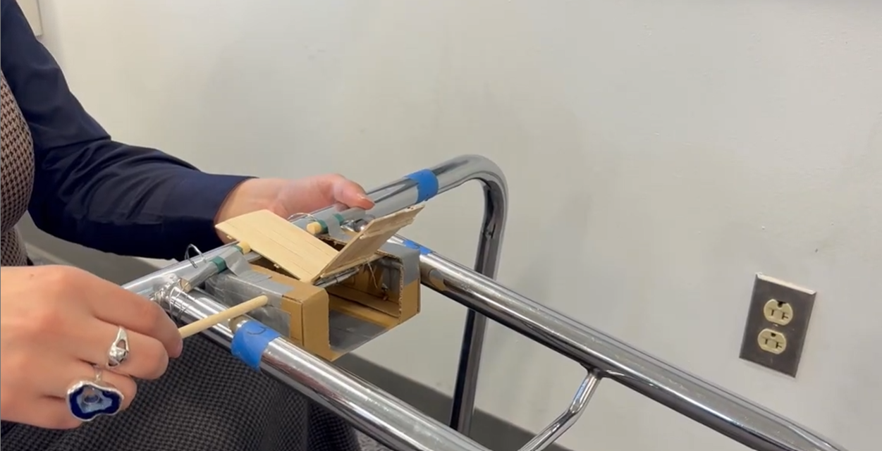 Prototype 4 stepper motor and paddle mechanism for adaptive bowling control