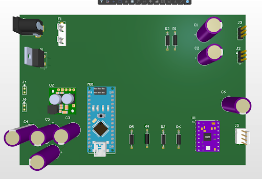 Prototype 6 custom PCB CAD model for Bowl4All electronics